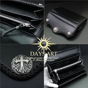DaysArt デイズアート カービング本革 二つ折り財布 コンチョ 黒 DAYSART 財布 メンズ 二つ折り 本革 レザー ブランド おすすめ